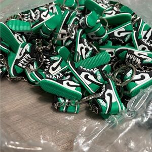 20 Mini Green and Black Sneaker Keychain